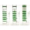 Reanice Recycler Glass Bongs Hookah Large Water Shisha 19mm Ash Catcher Bowl Green Honeycomb Straight Handmade Pipes