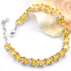 Nouvelle mode meilleur cadeau dames Citrine Bracelets 925 argent plaqué carré jaune Zircon pour Womon Tennis bracelet Bracelets livraison gratuite