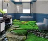Bakgrundsbilder för 3d grön natursten stig vardagsrum sovrum golv kakel golv 3d stereoskopisk tapet