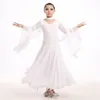 Stage Wear Bianco da ballo da ballo Abiti da ballo per bambini Abito China Girls Dance Competition Waltz Spagnolo Flamenco