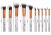 MAANS 10 STKS / SET MARBEREN MAKEUP Borstels Kit Marmeren Patroon met PU-borstelzak Poeder Contour Oogschaduw Schoonheid Make-up Borstel Cosmetische Gereedschap