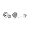 Real 925 Sterling Silver Natural Crystal ball Earrings fit style Silver Jewelry for Women Diamond disco Beads Stud Earring3038444