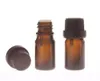 200pcs/lot 5mL essential oil bottle Amber brown glass bottle Sample vial container bottles Big cap Children PILFER PROOF CAP