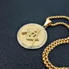 heren roestvrijstalen zirkoon vrijmetselaars-Ilminati-symbool gouden kleur Mason-hanger met 24 "Cubaanse ketting Hiphop8829731