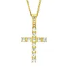 Hip Hop Iced Out Crystal Gold Plated Cross Pendant Necklaces For Men Women Jewelry Fashion Party Club Decor