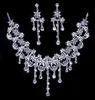 Nuovo arrivo collana orecchino corona nuziale romantico caldo pezzi di traino cristalli da sposa set di gioielli da sposa accessori per capelli vestito