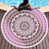 Rundes Strandtuch aus superfeiner Faser mit Quaste, runde Picknick-Mandala-Handtücher