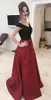 Nieuwe Mode 2017 Black Off Shoulder Top Dark Red Satin Prom Dresses Long Goedkope Ruched Formal Jurken Party Avond Darck Custom EN12136