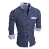 Camisa Masculina Moda Męska Koszula 2018 Nowa Marka Casual Z Długim rękawem Koszulka Homme Wysokiej Jakości Slim Plaid Sukienka Sukienka XXL YJ D18101304