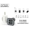 100 шт. USAMS 3.1A Dual USB CAR 2 PORT Зарядное устройство 5V 3100MAH ADAPTER ADAPTER для Smart Mobile Adapter для интеллектуальных мобильных телефонов