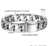 Trendsmax 13 mm Bracelet en acier inoxydable 316L Bracelet pour homme Gourmette Argent Couleur HB83