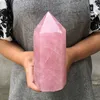 Hot koop! Grote maat Natural Rose Quartz Crystal Wand Point Obelisk Healing Natuurstenen en Mineralen voor Woondecoratie Gratis verzending