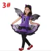 Crianças vampiro bruxa traje de halloween para crianças do bebê meninas traje com chapéu cosplay festa princesa fantasia vestido fantasia5952425