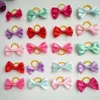 100 pçs / lote Mix Color Pet Dog Satin Fita Arcos de Cabelo Pet Cat Grooming Bowknot Arcos Topknot