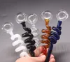 7 Color Multi-colors Curved Glass Oil Burners Water Smoking Pipes 9cm length 1.5cm Diameter ball Balancer