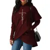 Outono nova moda casual solto de mangas compridas hoodies irregulares mulheres bordadas camisolas preta tamanho cinza s-3xl