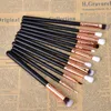 Set di pennelli per trucco Professionale 12 pezzi Set di pennelli per ombretto per eyeliner ciglia sopracciglio Strumenti cosmetici