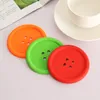 Sottobicchieri rotondi in silicone Sottobicchieri a bottone Sottobicchiere Tovagliolo per bevande per la tavola Tovagliette per tazze in ceramica 5 colori