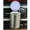 Cendrier de voiture universel chaud avec lumière LED Portable cendrier sans fumée porte-cigarette tasse accessoires intérieurs de voiture