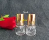 100 teile/los Neue 5 ml klare kosmetische sprühflasche benutzerdefinierte Transparente quadratische glas parfüm kleine sprühflasche