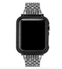 Custodia con castone in metallo con diamante in cristallo di strass con cinturino in cristallo con strass di lusso per Apple Watch Series 4 44mm 40mm7213064