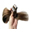 8A 40 pcs Appliquer Bande Adhésif Peau Trame 100G Bande Extensions de Cheveux Droit Brésilien Cheveux Humains Peau Trame Bande Extensions de Cheveux 10 "-26"