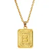 Mode Anhänger Halskette 26 Alphabet Gold Tag Kette A-Z Anfangsbuchstaben Edelstahl Schmuck Halsband Geschenk