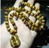 Collana con pietra naturale occhio di tigre Donna Pietra Buddha Volpe Ciondolo Catena clavicola Inviata fidanzata malvagia