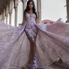 Sexy Tulle Mermaid Prom Dress With Lace Overskit Jewel Neck Sleeveless Beads Embroidery Party Gown See Through Formal Wear Evening Dresses