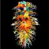 Lamps All the Colors on Parade Hand Blown Glass Chandeliers Modern Pendant Light Large Chandelier with LED Bulbs