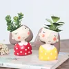 Flower Girl Planter Set-4 pcs Estilo Europeu Plantas Suculentas Plantador Pote Mini Bonsai Cactus Flower Pot Home Decor Artesanato