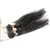 Mörkbrun brasiliansk lockigt hår naturlig färg u Tip Human Hair Extension 100g kinky Curly Pre Bonded Fusion Human Hair Extensions4930285