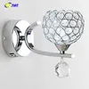 Beautiful crystal cup wall lamp artist lustres bedroom special design wall sconce chrome wall lights for home2286175