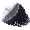 13x4 Ear to Ear Lace Frontals Closure with Baby Hair Peruvian Deep Wave Human Hair Frontal Natural Color