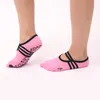 Женщин розовый балет стиль спинки йога носки анти-скольжения силиконовые фитнес спортивные носки с подъем танцевальная аэробика носки