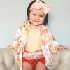 2018 nouvelle mode bébé filles casquettes poncho avec glands noir rose imprimé floral demi-large manches printemps été hauts fins tenues 3 2620692