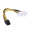 PCI Express Adapter 4Pinx2 till PCI-E 8PIN MANA till Dual LP4 IDE Power Cable Adapter 16cm