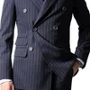 Black Plaid Business Party Men Suits 2018 Peaked Revers Double Breasted Wedding Bream Tuxedos Custom Made Jacke Pants6388124