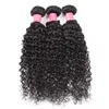 Meetu Wholesale Extensions 8a Mink Brasilianska Virgin Curly Wave 3 Mänskliga hårbuntar med 4 * 4 Spets Avslutning för kvinnor Alla åldrar Jet Black 8-28INCH