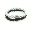 8mm Volcanic Stone Strands Crown Bracelets Natural Energy Beads Charm Bangle Women Men Jewelry Accessories Lover Gift