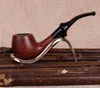 Mahogany Mini pipe, seau de soie homme portable, sac de tabac sec, raccords de cigarettes en bois de meulage à la main.