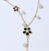 Ny stil koreanska mini blomma frans tröja kedja lång kvinna långa halsband tillbehör valentins dag gåva smycken mode klassisk exquis