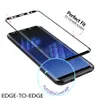 För Samsung Galaxy Not 9 S9 S8 S7 Edge S8 Note8 9H 3D Curved Side Full Cover Tempered Glass Skärmskydd med förpackning