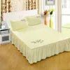 Couleur pure sans surface bande élastique jupe de lit 13 couleurs draps de lit couvre-lit polyester coton housse de matelas