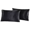 USA: s Storbritannien Ryssland Storlek 2st 1Pair Pillow Case Satin Solid Color Silk Pillow Case Pillow Shams Twin Queen Cal-King 7 Colors259b