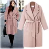 Plus Size Woman Overcoat Ullblandningar Coat Women's Ytterkläder Coats Långa toppar Woolen Cloth Garment Ladies Outwear Coat C3666