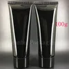 50g 100g 160g Empty Black Soft Squeeze Cosmetic Packaging Refillable Plastic Lotion Cream Tube Screw Lids Bottle Container