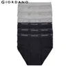 Giordano Homens Cuecas Cuecas Cuecas Sólidos Underwear Homens Giordano Ropa Interior Cueca Masculina 6 Pacote Briefs Hombre