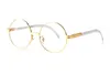 Luxo Buffalo Horn Glasses Metal Frames Real Wooden Brand Designer de óculos de sol