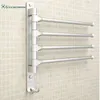 Toallero de aluminio espacial europeo, 4/3/2 brazos, colgador de toallas con ganchos, toallero de baño, barras móviles, productos de baño